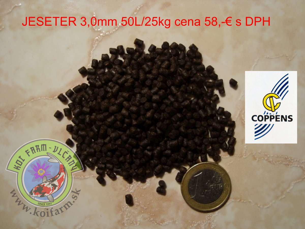 HQ krmivo pre jeseter 3.0mm 50L/25kg cena 62 eur