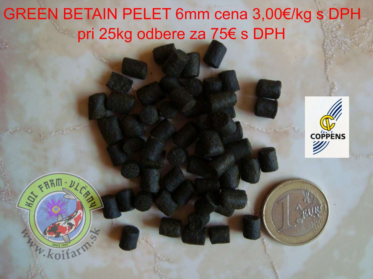 Green Betain Halibut 6mm cena 100€/25kg s DPH 